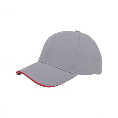 Grijs / rood Cap | Katoen | Incl. borduren