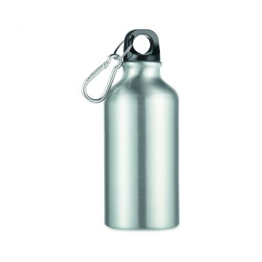 Zilvere Aluminium drinkfles | Karabijnhaak | 400 ml