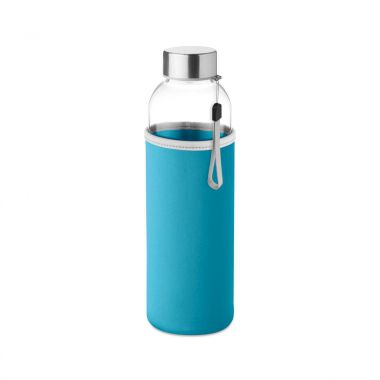 Turquoise Waterfles glas | Gekleurde houder | 500 ml