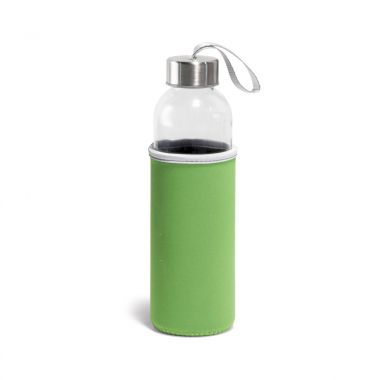 Lichtgroene Glazen drinkfles | Softshell hoes | 520 ml