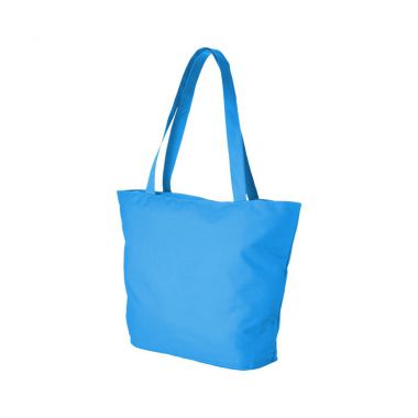 Blauwe Shopper met rits | Gekleurd