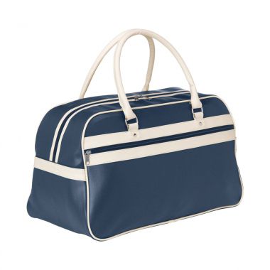 Blauw / beige Retro sporttas | Kleurrijk | PVC