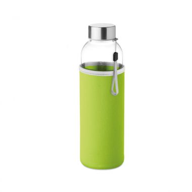 Lime Waterfles glas | Gekleurde houder | 500 ml