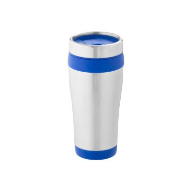 Zilver /  blauw Geïsoleerde thermosbeker | 470 ml