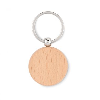 Lichtbruine Ronde sleutelhanger | Hout