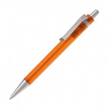 Oranje Plastic balpen | Metalen clip