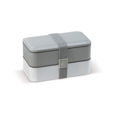 Grijs / wit Bentobox met bestek | 1250 ml