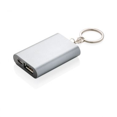 Grijze Powerbank | Sleutelhanger | 1000 mAh