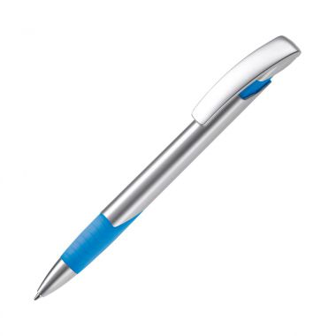 Zilver / licht blauw Moderne balpen | Zilveren houder