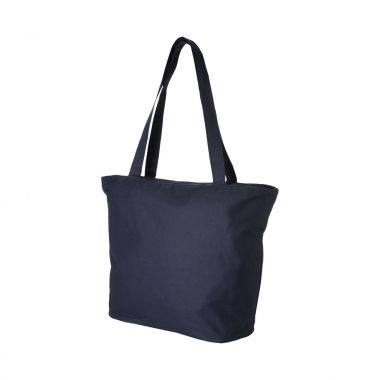 Navy Shopper met rits | Gekleurd