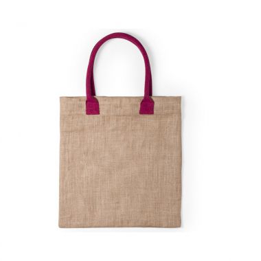 Fuchsia Jute tas | Gekleurde hengsels