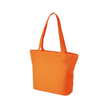 Oranje Shopper met rits | Gekleurd