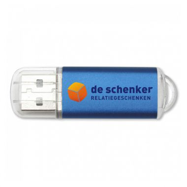 Blauwe USB stick bedrukken 4GB