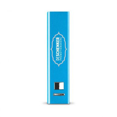 Lichtblauwe Powerbank aluminium | 2200 mAh