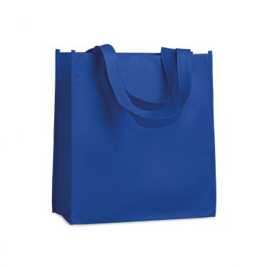 Koningsblauw Non woven shopper | Korte hengsels | 80 gram