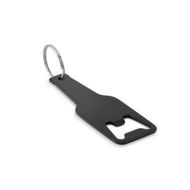 Zwarte Aluminium flesopener | Sleutelring