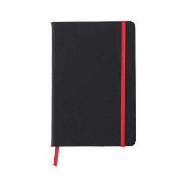 Rode PU notitieboek | Gekleurd elastiek