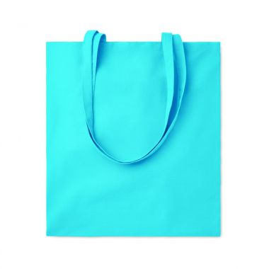 Turquoise Katoenen tas | Lange hengsels | 180 grams