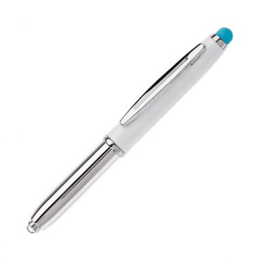 Wit / licht blauw Stylus pen | Met lampje