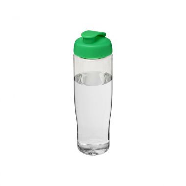 Transparant /  groen Waterfles | Flipcap | 700 ml