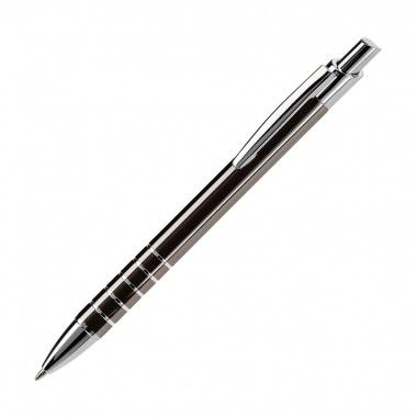 Grijze Aluminium pen | Zilveren details