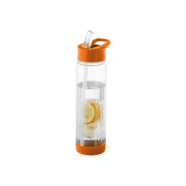 Transparant /  oranje Drinkfles met fruitfilter | 740 ml