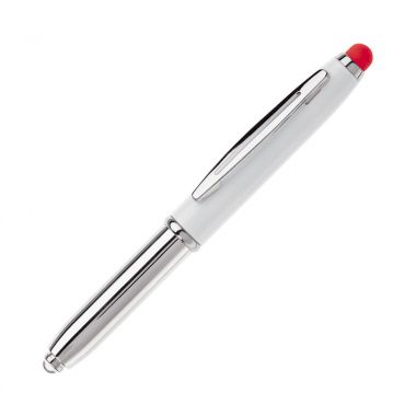 Wit / rood Stylus pen | Met lampje