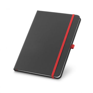 Rode Zwart notitieboekje | Gekleurd elastiek