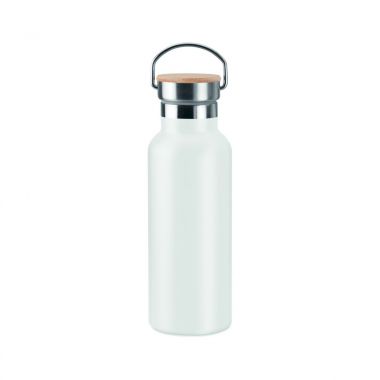 Witte Thermosfles | Bamboe dop | 500 ml
