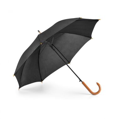Zwarte Goedkope paraplu | Houten handvat | 104 cm
