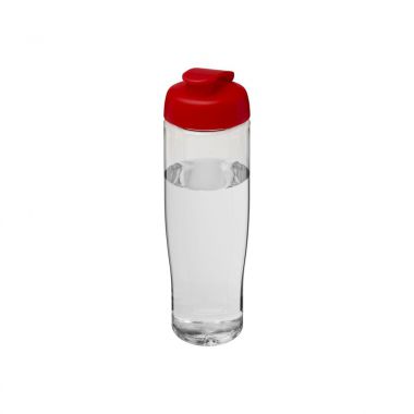 Transparant /  rood Waterfles | Flipcap | 700 ml