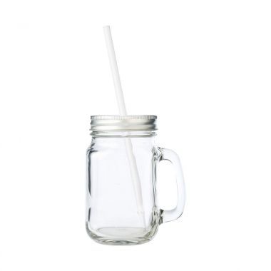 Witte Drinkglas | Mason jar | 480 ml