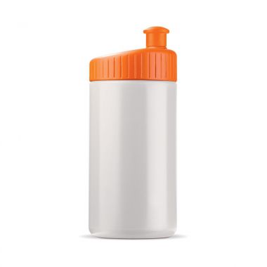 Wit / oranje Drinkbidon gekleurd | 500 ml