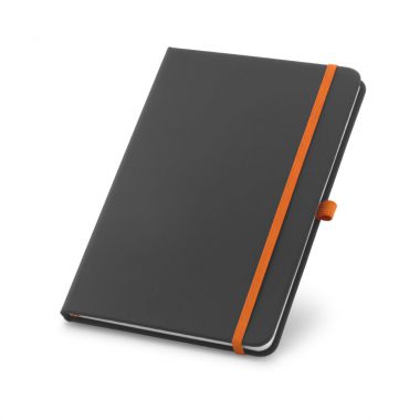 Oranje Zwart notitieboekje | Gekleurd elastiek