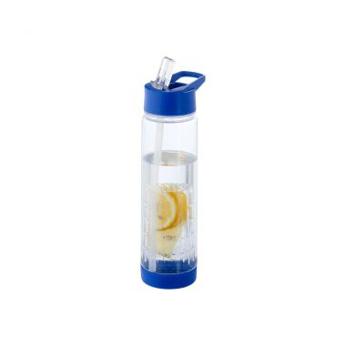 Transparant /  blauw Drinkfles met fruitfilter | 740 ml