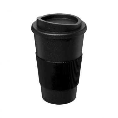 Zwarte Coffee to go | Siliconen grip | 350 ml