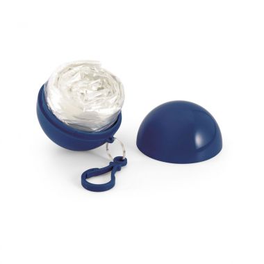 Blauwe Waterdichte poncho | Plastic bal