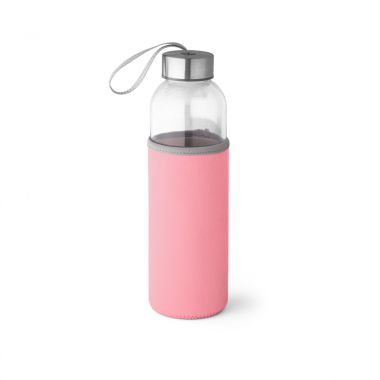 Roze Glazen drinkfles | Softshell hoes | 520 ml