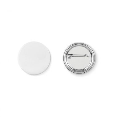 Zilvere Button met speld | 44 mm | Metaal