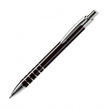 Zwarte Aluminium pen | Zilveren details