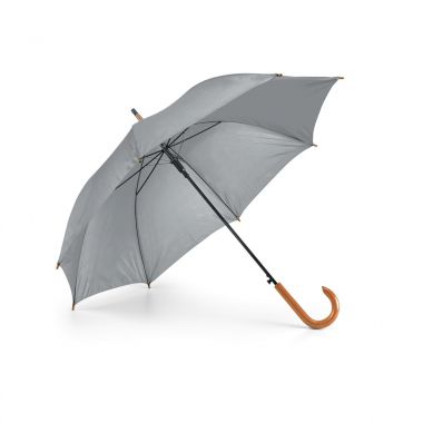 Grijze Goedkope paraplu | Houten handvat | 104 cm