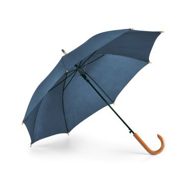 Blauwe Goedkope paraplu | Houten handvat | 104 cm