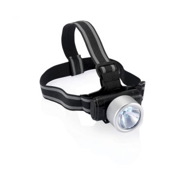 Zilver /  zwart LED hoofdlamp | Verstelbaar