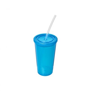 Lichtblauwe Milkshake beker bedrukken | 350 ml