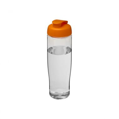 Transparant /  oranje Waterfles | Flipcap | 700 ml