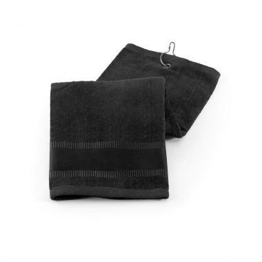Zwarte Golfhanddoek | Katoen | 430 grams