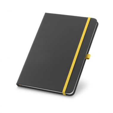 Gele Zwart notitieboekje | Gekleurd elastiek