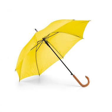 Gele Goedkope paraplu | Houten handvat | 104 cm