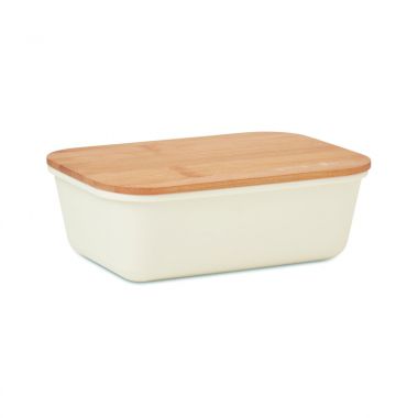 Ecru Lunchbox | Bamboe deksel | 1 liter