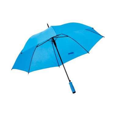 Lichtblauwe Paraplu met logo | Soft foam handvat